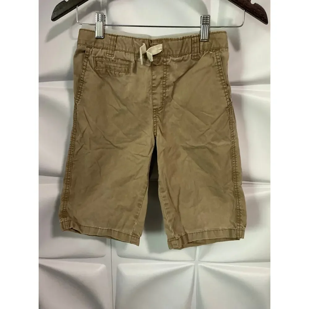 Gymboree Boys Home Run Kids Beige Khaki Double Waist Shorts Youth Size 12